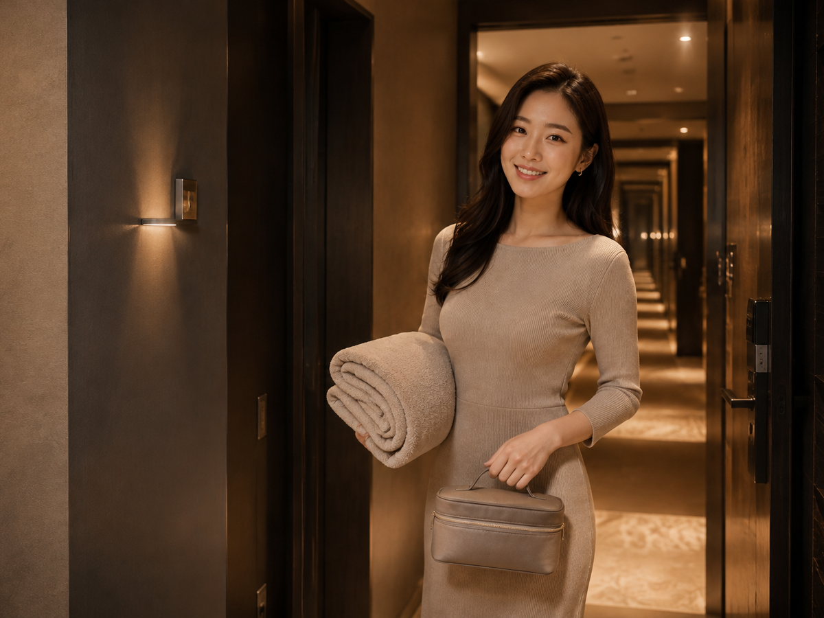 고양 방문 홈케어 일정을 준비하는 젊은 성인 한국 여성 관리사